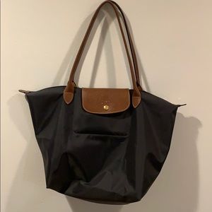 Longchamp LE PLIAGE Gun metal Large Tote
